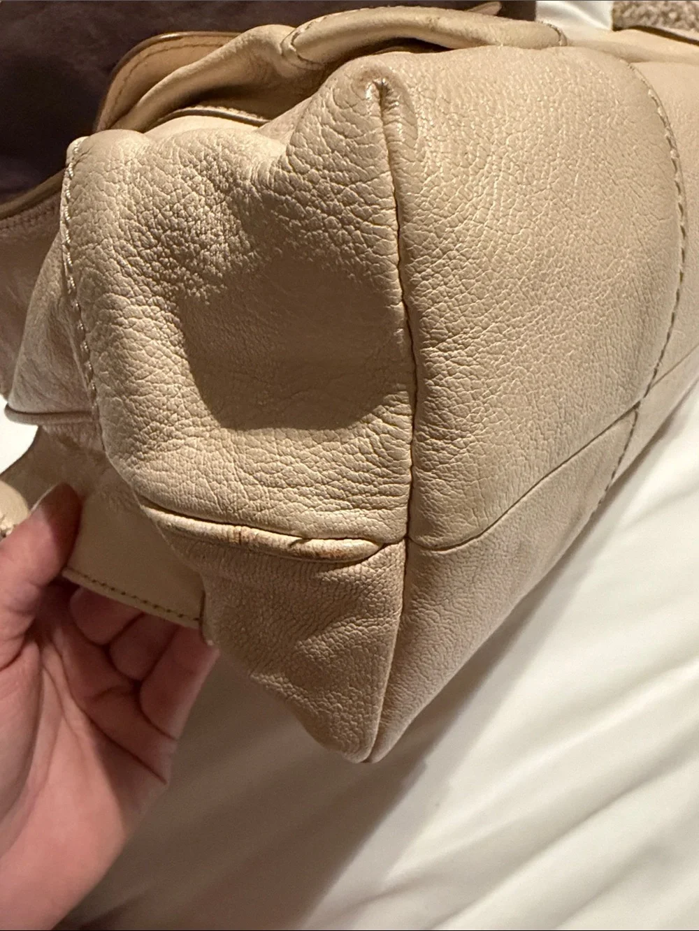 Celine Vintage Leather Boogie Bag Cream + COA & Dust Bag